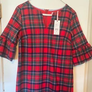 Vineyard Vines Flutter Sleeve, Red Velvet Dress, Size: 00